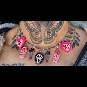 Ghostface Scream Heart Necklace
